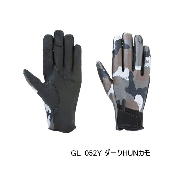 （26年10月新商品） シマノ 03 タイタニューム・アルファ グローブ 指出し GL-052Y ダークHUNカモ XLサイズ