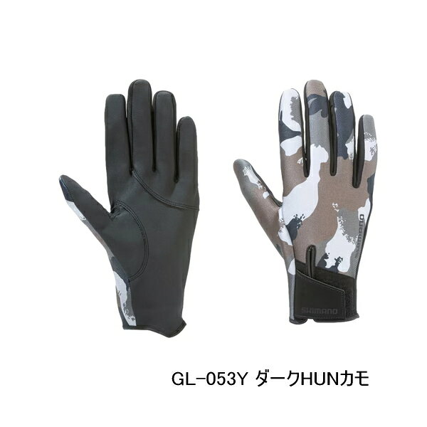 （26年10月新商品） シマノ 03 タイタニューム・アルファ グローブ フルカバー GL-053Y ダークHUNカモ Lサイズ