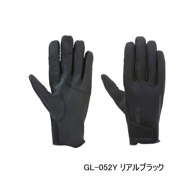 （26年10月新商品） シマノ 03 タイタニューム・アルファ グローブ 指出し GL-052Y リアルブラック XLサイズ