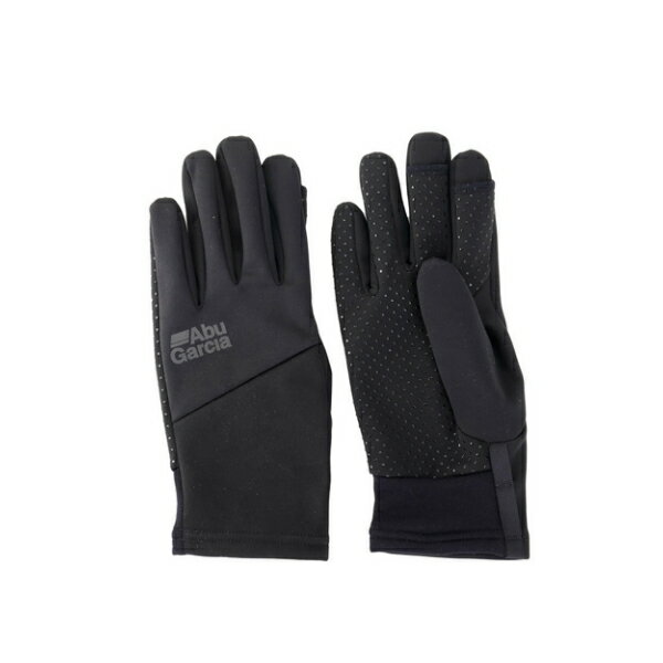 楽天釣具総合卸売販売 フーガショップ2≪'25年10月新商品！≫ アブガルシア 防風ソフトシェルグローブ ブラック Lサイズ 【返品不可】
