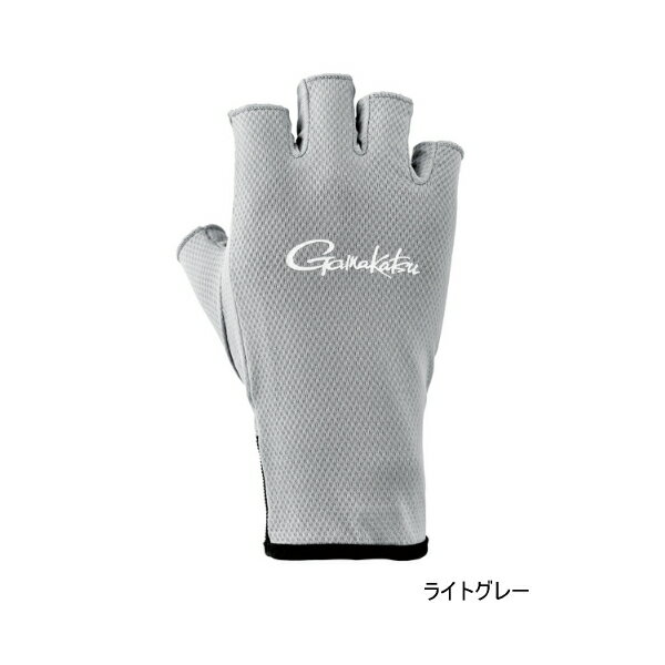 ≪'24年5月新商品！≫ がまかつ 鮎グローブ (5本切・手甲) GM-7299 ライトグレー Lサイズ