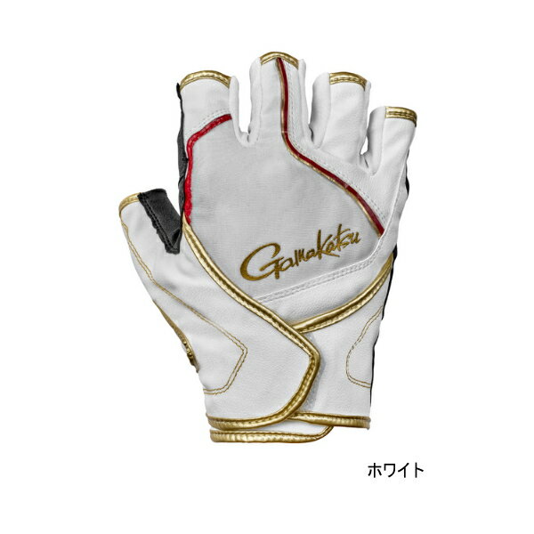 ≪'24年12月新商品！≫ がまかつ クロスベルトフィッシンググローブ(5本切) GM-7302 ホワイト Mサイズ