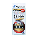 ハヤブサ 135白スキン HS135 6本鈎 6号 (ハリス 0.8号) 【10点セット】