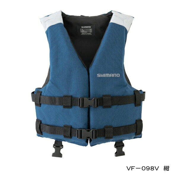 ≪'22年3月新商品！≫ シマノ キッズフロートベスト VF-098V ネイビー Lサイズ