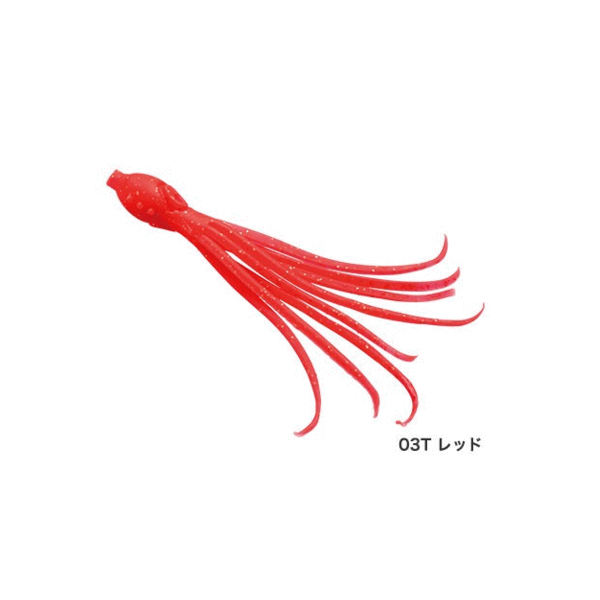 ?'17年3月新商品！? シマノ 炎月 集魚ネクタイ イイダコベイビー EW-008Q 03T レッド 100mm 【6個セット】