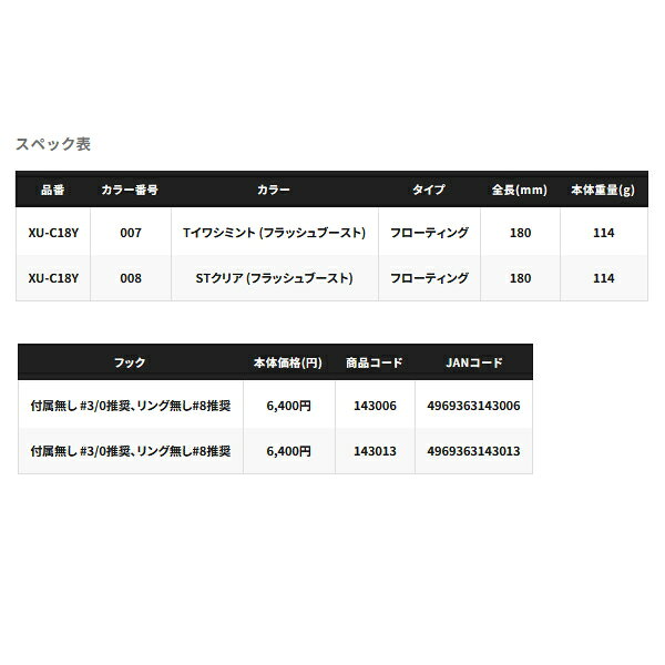（25年3月新商品） シマノ オシア スクリュードライブ 180F フラッシュブースト XU-C18Y 008 STクリア 180mm／114g （小型商品）