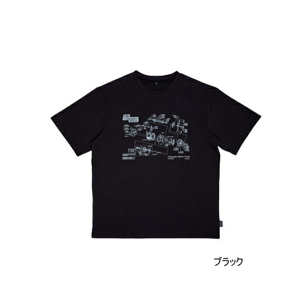 ≪ 039 24年3月新商品！≫ アブガルシア バグオフ 4600CA展開図Tシャツ ブラック Lサイズ 【返品不可】