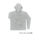 ≪'25年3月新商品!≫ がまかつ サンシェードフーディTシャツ GM-3747 ホワイト×グレー(バンダナ柄) Mサイズ