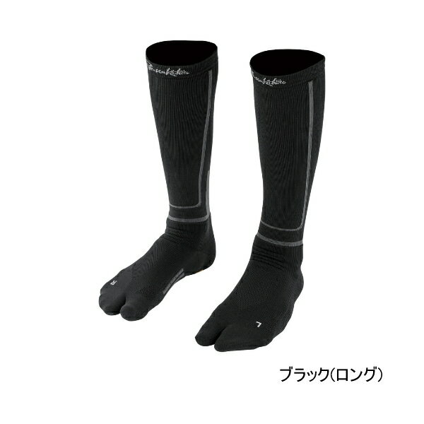 ≪'25年9月新商品！≫ がまかつ コンプレッションソックス(先割) GM-3812 ブラック(ロング) Mサイズ