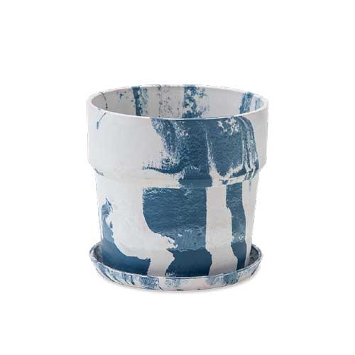 アーバンプランツポット　マーブル　ミルク/ブルーベリー　φ19.5×H18.5cm　プラスチック/ウッドパウダ..