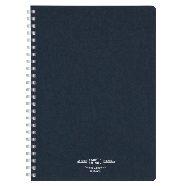 コクヨ ソフトリングノート A5 A罫 80枚 紺 ナチュラルテイストス-SV638A-DB