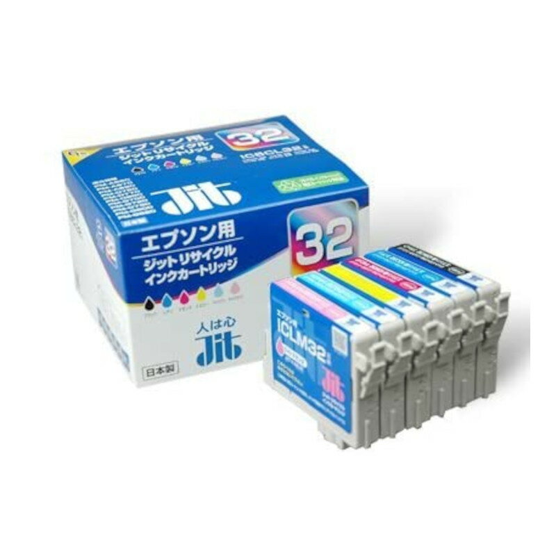 【在庫処分価格・箱ナシ】ジット リサイクルインク カートリッジ エプソン IC6CL32 JIT-E326P 6色 日本製 汎用インク 訳あり 外箱なし アウトレット