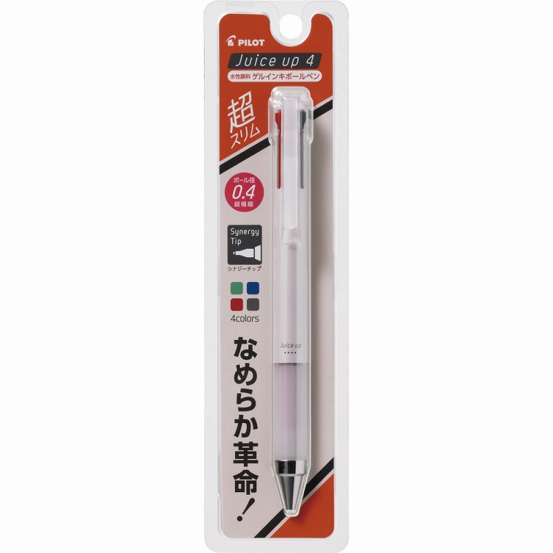 Rakuten - パイロット 4色ゲルボールペン ジュースアップ4 0.4mm ホワイト P-LKJP-60S4-W