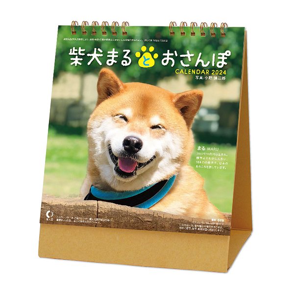 【在庫処分価格】新日本カレンダー ＜ 2024年 ＞ 卓上カレンダー 柴犬まるとおさんぽ NK8529 アウトレット