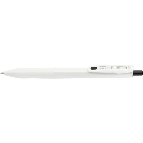 ゼブラ サラサR 0．5 白／黒 JJ29-R1-BK2 ジェルボールペン さらさら書き味 インク濃い