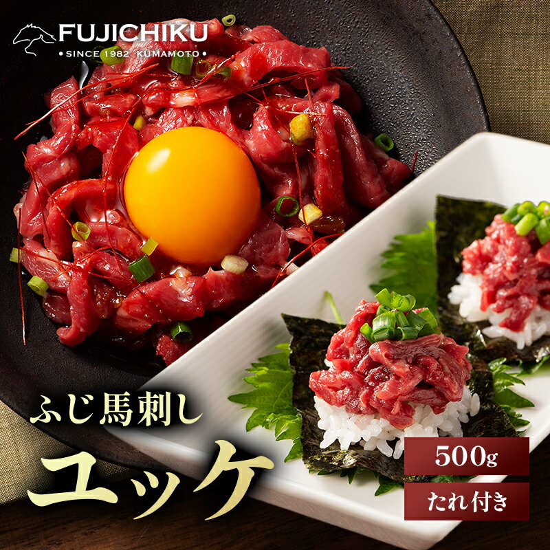 《10人前》ふじ馬刺し ユッケ 50g×10P ユッケのたれ付 馬肉 肉 お取り寄せ グルメ 熊本 牧場直送 賞味期限冷凍90日
