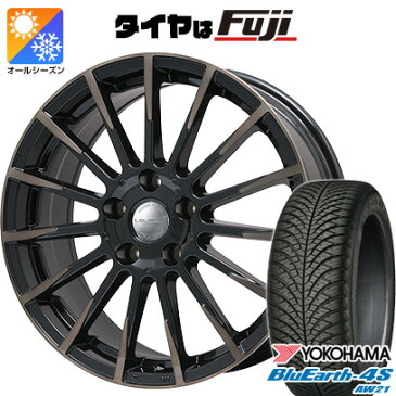 【送料無料】 235/55R18 18インチ BIGWAY LEYSEEN F-XV 7.5J 7.50-18 YOKOHAMA ヨコハマ ブルーアース 4S AW21 オールシーズン オールシーズンタイヤ ホイール4本セット