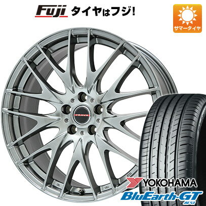 【新品国産5穴100車】 夏タイヤ ホイール4本セット 215/45R17 ヨコハマ ブルーアース GT AE51 ビッグウエイ レイシーン プラバ9M(クロームハイパーシルバー) 17インチ(送料無料)