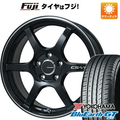 【新品国産車用4穴100】 夏タイヤ ホイール4本セット 205/45R17 ヨコハマ ブルーアース GT AE51 レアマイスター CS-V6(グロスブラック/ラインポリッシュ) 17インチ(送料無料)
