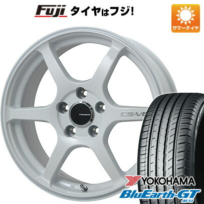 【新品国産5穴100車】 夏タイヤ ホイール4本セット 205/50R17 ヨコハマ ブルーアース GT AE51 レアマイスター CS-V6(ホワイト) 17インチ(送料無料)