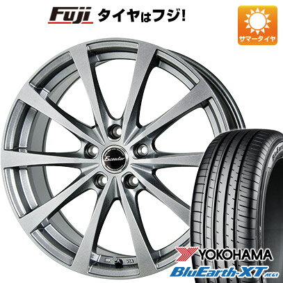 【取付対象】【送料無料】 215/60R17 17インチ HOT STUFF エクシーダー E03 7J 7.00-17 YOKOHAMA ブルーアース XT AE61 サマータイヤ ホイール4本セット