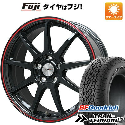 【新品国産5穴114.3車】 夏タイヤ ホイール4本セット 225/55R18 BFグッドリッチ トレールテレーンT/A ORBL レアマイスター LMスポーツLM-QR グロスブラック/レッドライン 18インチ(送料無料) サマータイヤ