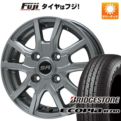 軽トラ 軽バン 夏タイヤ ホイール4本セット 145/80R12 ブリヂストン エコピア R710 80/78N(限定) ブランドル N52 12インチ(送料無料)