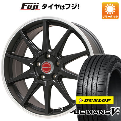 【新品国産車用5穴100】 夏タイヤ ホイール4本セット 215/40R18 ダンロップ ルマン V+(ファイブプラス) レアマイスター LMスポーツRS10(マットブラックリムポリッシュ) 18インチ(送料無料)