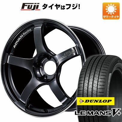 【新品国産車用5穴100】 夏タイヤ ホイール4本セット 215/40R18 ダンロップ ルマン V+(ファイブプラス) ヨコハマ アドバンレーシング TC4 18インチ(送料無料)