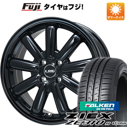 【新品国産4穴100車】 夏タイヤ ホイール4本セット 195/45R16 ファルケン ジークス ZE310R エコラン（限定） レアマイスター LMG MOS-9(グロスブラック) 16インチ(送料無料)