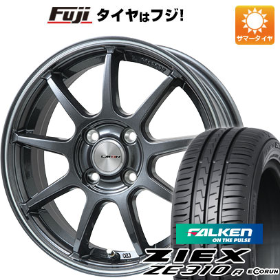 【新品国産4穴100車】 夏タイヤ ホイール4本セット 195/55R16 ファルケン ジークス ZE310R エコラン（限定） レアマイスター LMスポーツLM-QR ガンメタ/ラインポリッシュ 16インチ(送料無料) サマータイヤ