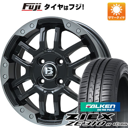 【新品国産4穴100車】 夏タイヤ ホイール4本セット 195/45R16 ファルケン ジークス ZE310R エコラン（限定） ビッグウエイ B-LUGNAS FRD(マットブラック/ブラッククリアリム) 16インチ(送料無料) サマータイヤ