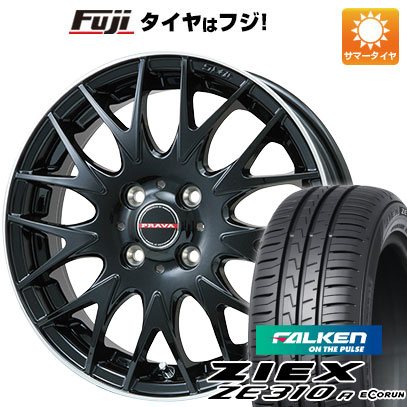 【新品国産車用4穴100】 夏タイヤ ホイール4本セット 185/55R15 ファルケン ジークス ZE310R エコラン(限定) ビッグウエイ レイシーン プラバ9MJrII グロスブラック/リムポリッシュ 15インチ(送料無料)