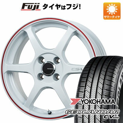 【新品 軽自動車】ハスラー デリカミニ(4WD) 夏タイヤ ホイール4本セット 165/60R15 ヨコハマ ジオランダー CV G058 レアマイスター CS-V6(ホワイト/レッドライン) 15インチ(送料無料) サマータイヤ