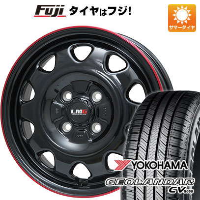 【新品 軽自動車】ハスラー デリカミニ(4WD) 夏タイヤ ホイール4本セット 165/60R15 ヨコハマ ジオランダー CV G058 レアマイスター LMG OFF-STYLE(グロスブラック/レッドリム) 15インチ(送料無料) サマータイヤ