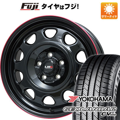 【新品国産車用5穴114.3】 夏タイヤ ホイール4本セット 235/70R16 ヨコハマ ジオランダー CV G058 レアマイスター LMG OFF-STYLE(グロスブラック/レッドリム) 16インチ(送料無料)