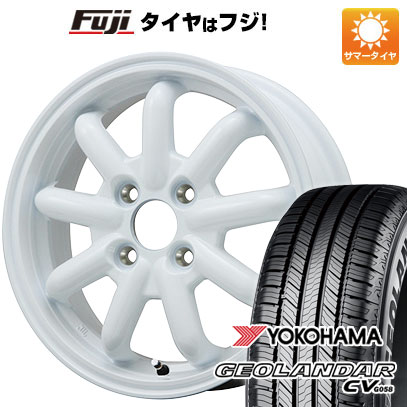 【新品 軽自動車】ハスラー デリカミニ(4WD) 夏タイヤ ホイール4本セット 165/60R15 ヨコハマ ジオランダー CV G058 ブランドルライン ストレンジャーKST-9改(ホワイト) 15インチ(送料無料) サマータイヤ