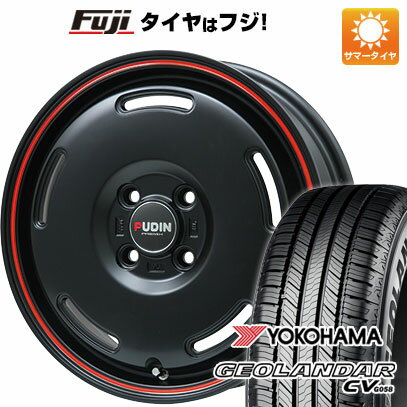 【新品 軽自動車】ハスラー デリカミニ(4WD) 夏タイヤ ホイール4本セット 165/60R15 ヨコハマ ジオランダー CV G058 プレミックス プディン(マットブラック/レッドライン) 15インチ(送料無料) サマータイヤ