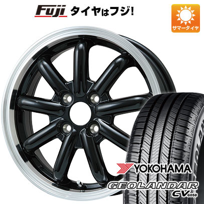 【新品 軽自動車】ハスラー デリカミニ(4WD) 夏タイヤ ホイール4本セット 165/60R15 ヨコハマ ジオランダー CV G058 ブランドルライン ストレンジャーKST-9改 ブラック/リムポリッシュ 15インチ(送料無料) サマータイヤ