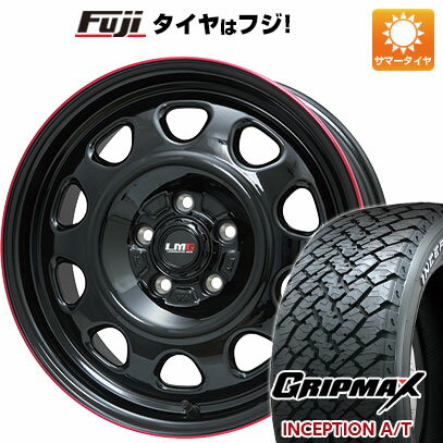 【新品国産5穴114.3車】 夏タイヤ ホイール4本セット 215/65R16 グリップマックス インセプション A/T RWL(限定) レアマイスター LMG OFF-STYLE(グロスブラック/レッドリム) 16インチ(送料無料) サマータイヤ