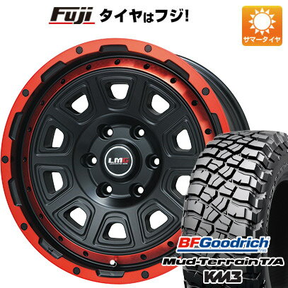 プラド/ハイラックス 夏タイヤ ホイール4本セット 265/65R17 BFグッドリッチ マッドテレーンT/A KM3 レアマイスター LMG DS-10 マットブラック/レッドリム 17インチ(送料無料)