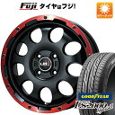 【新品 軽自動車】N-BOX タント スペーシア 夏タイヤ ホイール4本セット 165/55R15 グッドイヤー イーグル LS2000 ハイブリッドII(限定) レアマイスター LMG CS-9 マットブラック/レッドリム 15インチ(送料無料)