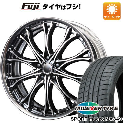 【新品国産5穴100車】 夏タイヤ ホイール4本セット 225/35R19 ミレバー スポーツマクロ MA349（限定） エムズスピード JJクロモ 19インチ(送料無料)