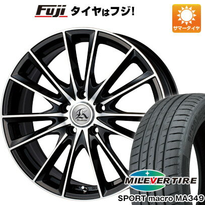 【新品国産5穴100車】 夏タイヤ ホイール4本セット 225/35R19 ミレバー スポーツマクロ MA349（限定） テクノピア カシーナ FV-7 19インチ(送料無料)