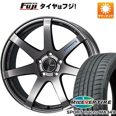 【新品国産5穴100車】 夏タイヤ ホイール4本セット 225/35R19 ミレバー スポーツマクロ MA349（限定） エンケイ PF07 19インチ(送料無料)