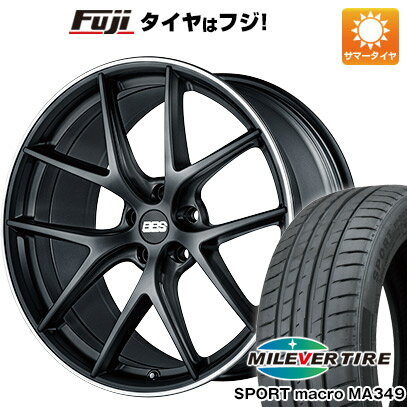 【新品国産5穴114.3車】 夏タイヤ ホイール4本セット 225/35R20 ミレバー スポーツマクロ MA349（限定） BBS GERMANY CI-R サテンブラック 20インチ(送料無料) サマータイヤ