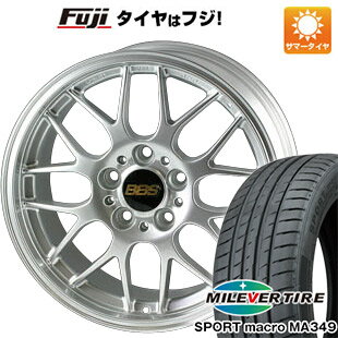 【新品国産4穴100車】 夏タイヤ ホイール4本セット 205/40R17 ミレバー スポーツマクロ MA349（限定） BBS JAPAN RG-R 17インチ(送料無料)