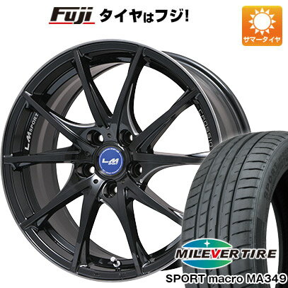 【新品国産5穴100車】 夏タイヤ ホイール4本セット 225/35R19 ミレバー スポーツマクロ MA349（限定） レアマイスター LMスポーツクロス10 マシニングブラッククリア 19インチ(送料無料)