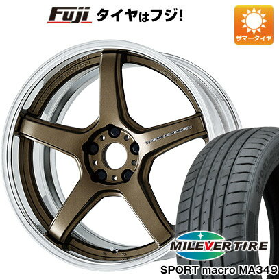 【新品国産5穴114.3車】 夏タイヤ ホイール4本セット 215/35R19 ミレバー スポーツマクロ MA349（限定） ワーク エモーション T5R 2P 19インチ(送料無料)