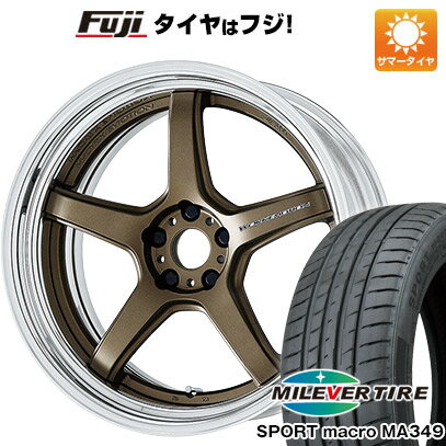 【新品国産5穴114.3車】 夏タイヤ ホイール4本セット 225/35R20 ミレバー スポーツマクロ MA349（限定） ワーク エモーション T5R 2P 20インチ(送料無料)